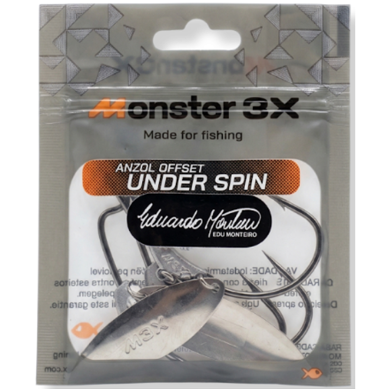MONSTER 3X ANZOL OFFSET LASTREADO UNDER SPIN PRO 3/0 7G 3UN