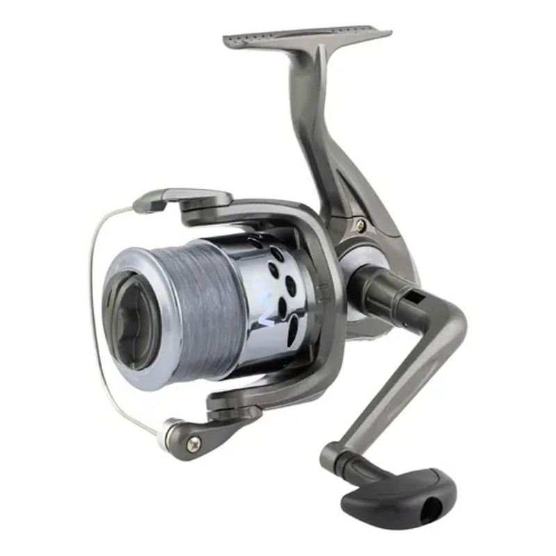 ALBATROZ MOLINETE MP40 ANTIREVERSO COM LINHA PRATA FUMÊ 40MM