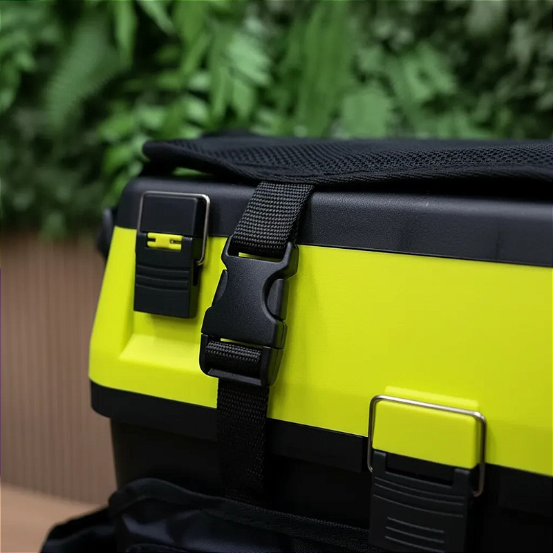 LMS BOLSA DE PLASTICO COM ALCA MOCHILA BOX RIGIDOR PRETA/LIMAO
