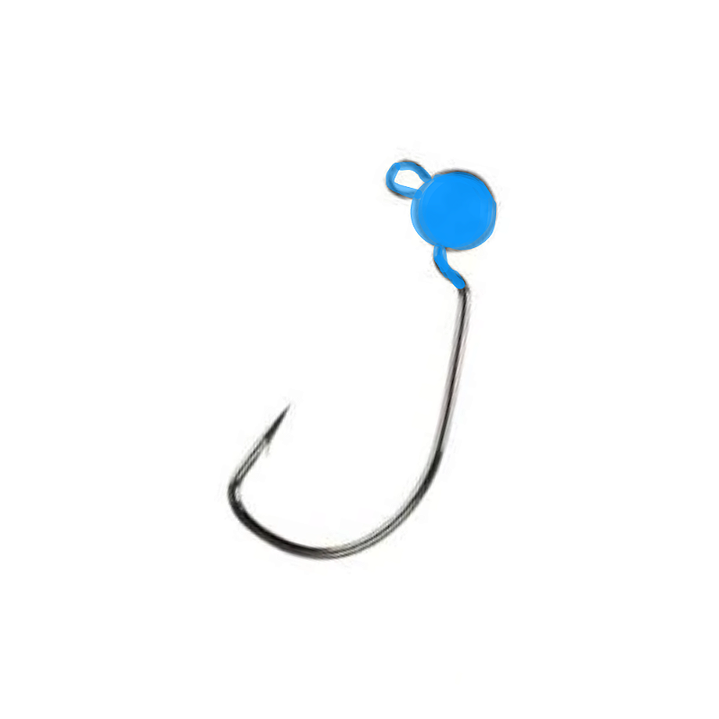 CHUMBADA ANZOL JIG HEAD 2/0 OFFSET ART FOOTBALL AZUL BEBÊ 18G