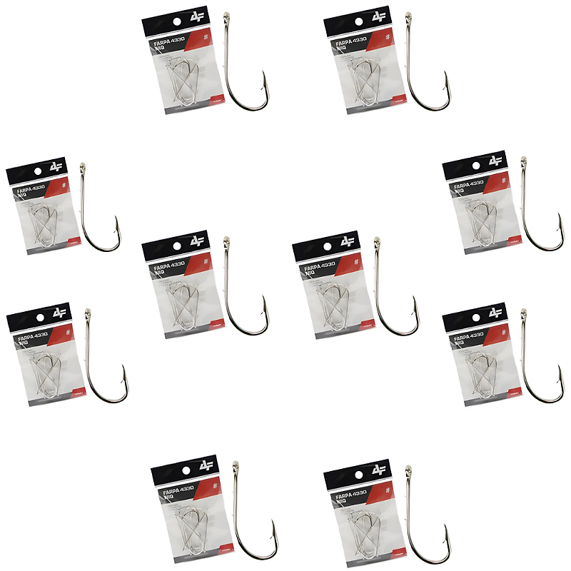 ALBATROZ KIT 10 CARTELAS ANZOL FARPA 4330 NIQ N06 32UN CADA