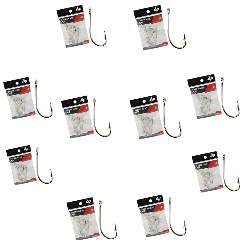 ALBATROZ KIT 10 CARTELAS ANZOL FARPA 4330 NIQ N.2 25UN CADA
