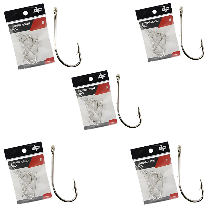 ALBATROZ KIT 5 CARTELAS ANZOL FARPA 4330 NIQ N06 32UN CADA