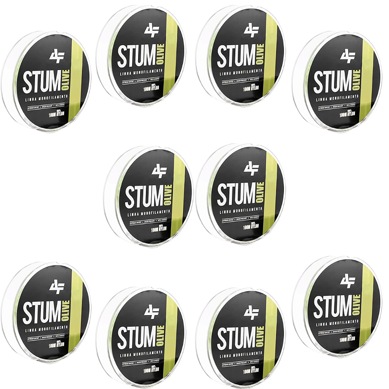 ALBATROZ KIT 10UN LINHAS PESCA STUM VERDE 100M 40MM 26,7CM