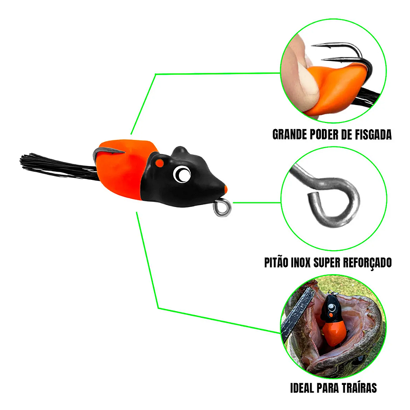 MATADEIRA ISCA ARTIFICIAL FROG RATINHU TRAIRA COR 25