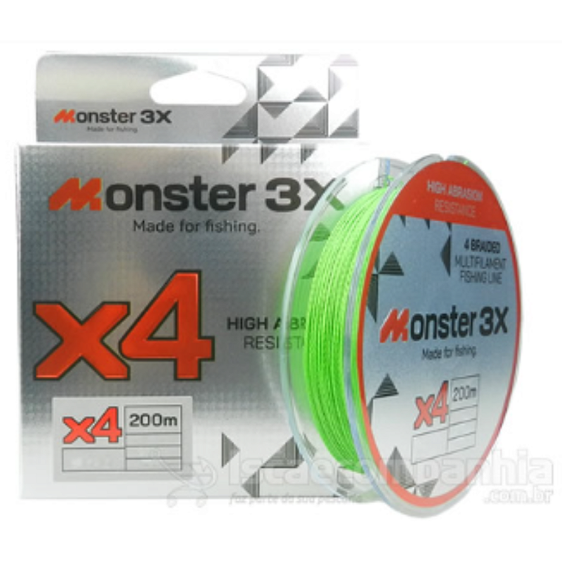 MONSTER 3X LINHA DE MULTIFILAMENTO X4 1.5 20MM 22LB 10K 200M