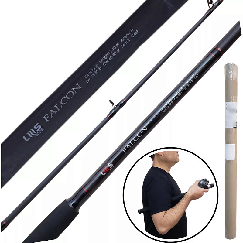 Vara Para Carretilha Falcon 2 Partes 2,10m 20-50lbs Lms Rods