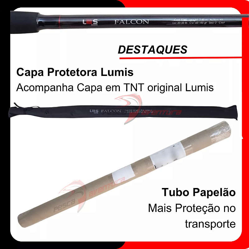 Vara Para Carretilha Falcon 2 Partes 2,10m 20-50lbs Lms Rods