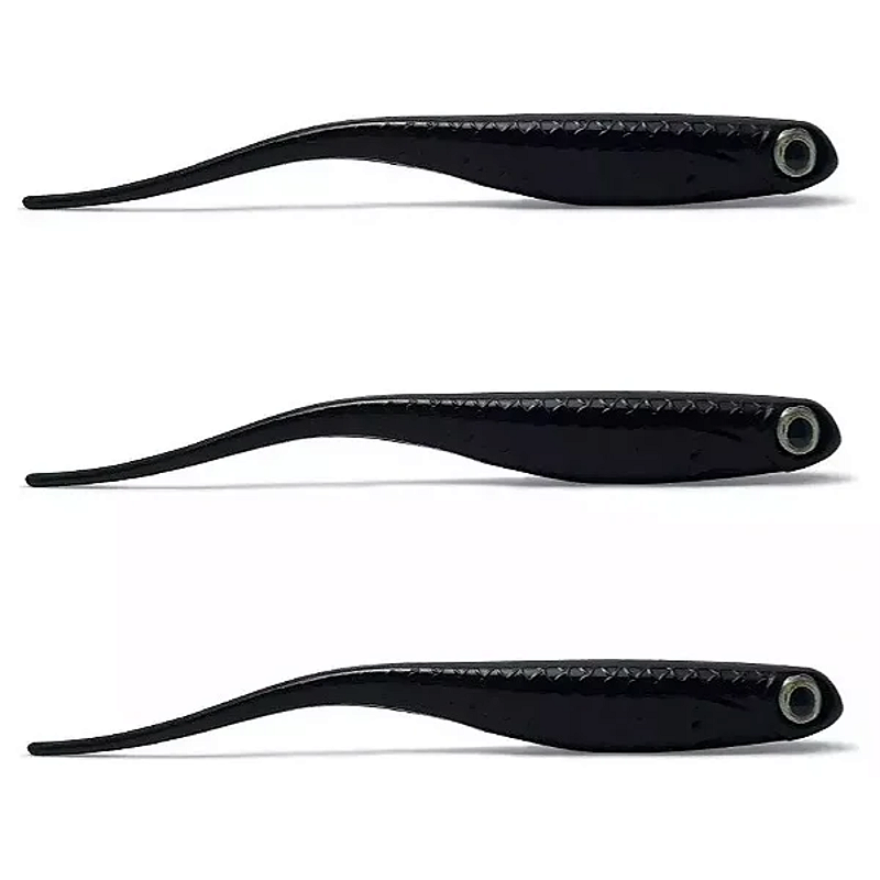 MONSTER 3X FISHING ISCAS R SHAD 12CM BLACK 3UN