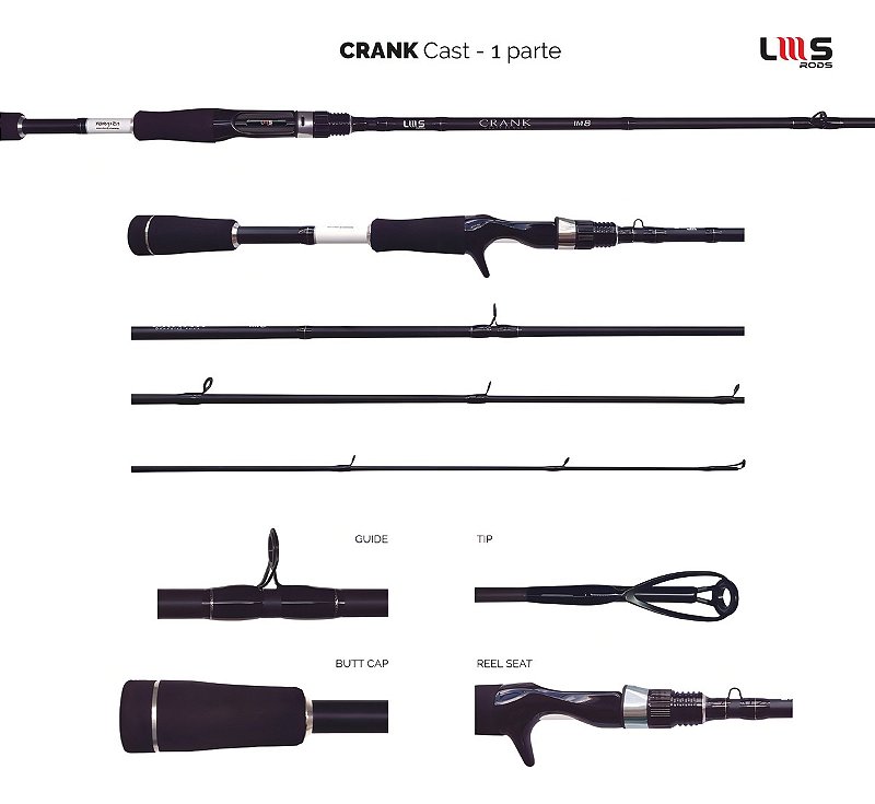 LUMIS CRANK CAST VARA CARRETILHA INT IM8 63 25LB 1.92M