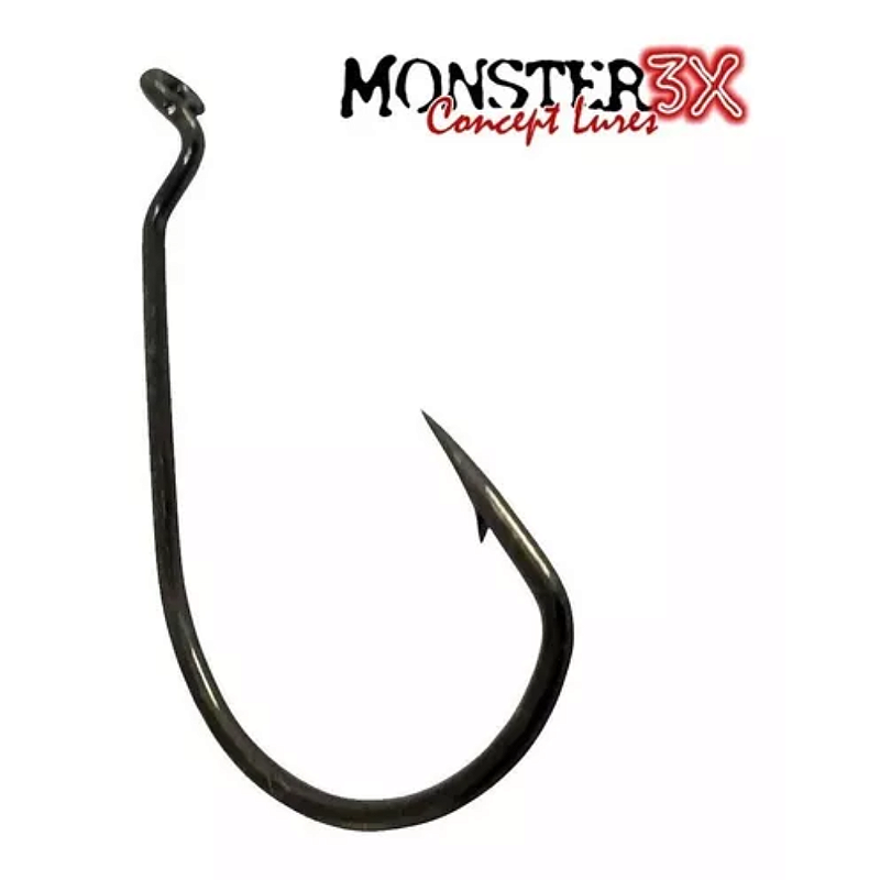 Anzol Ewg Offset 4/0 Monster3x 3Un Para Isca Soft
