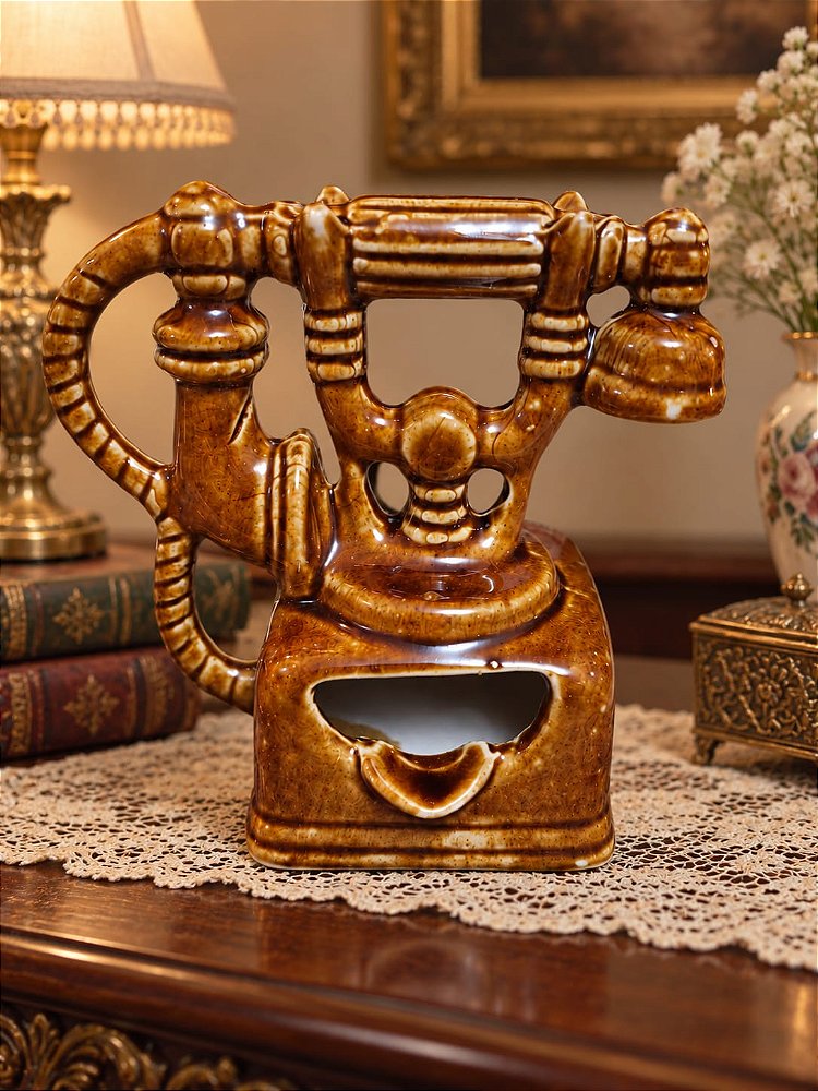 Cinzeiro Vintage em Cerâmica – Telefone Retrô