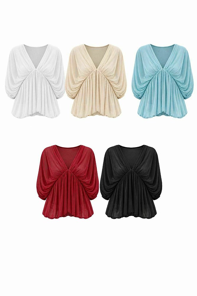 Blusa Tule Drapeado