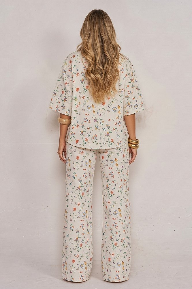 Conjunto Jeans Collor Floral