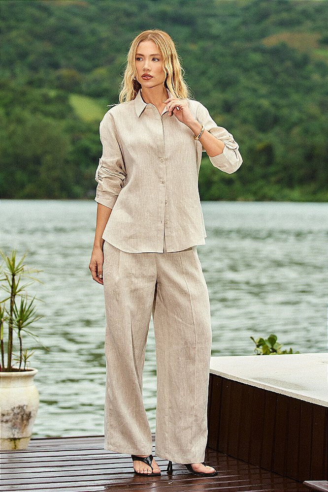 Conjunto 100% Linho Camisa e Calça