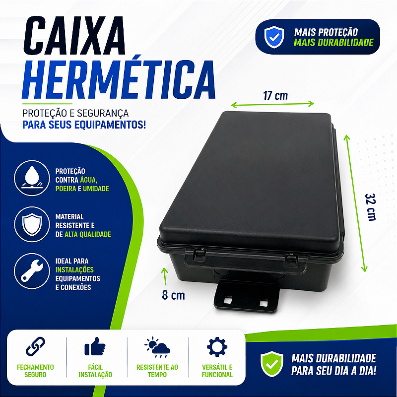 Caixa Hermética Longa - Preta