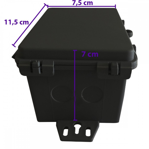 Caixa Hermética Micro 115x75x70mm Preta