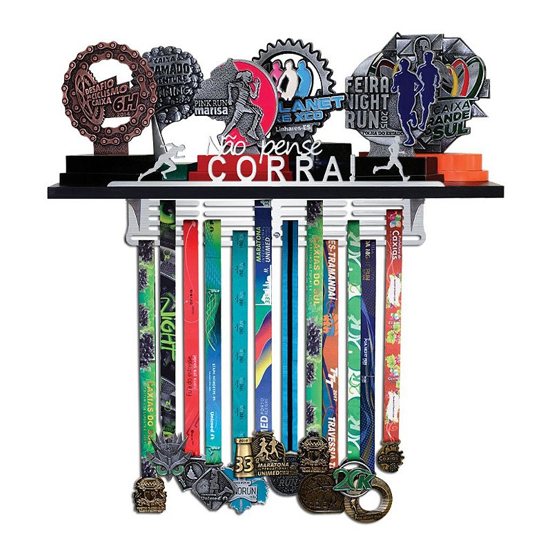 Porta Troféus e Medalhas Corrida - Não Pense, Corra !