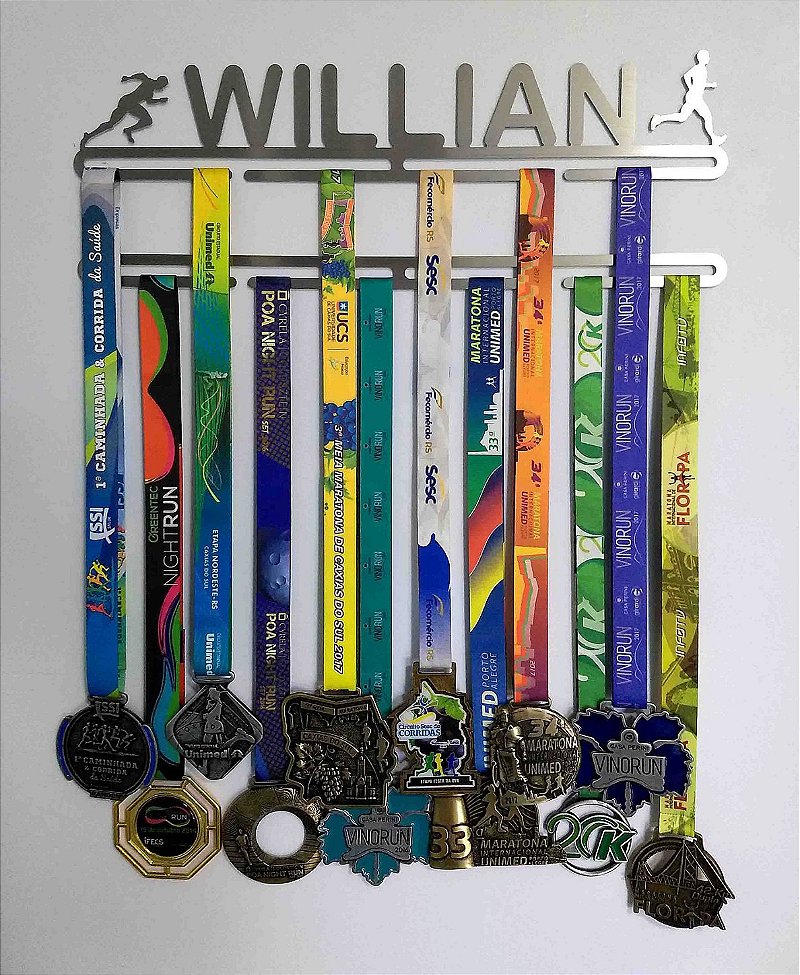 Porta Medalhas Personalizado Com o Nome + Extensor