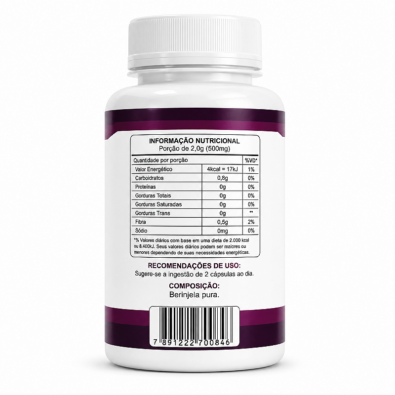 Berinjela Pura 120 Cápsulas 500mg