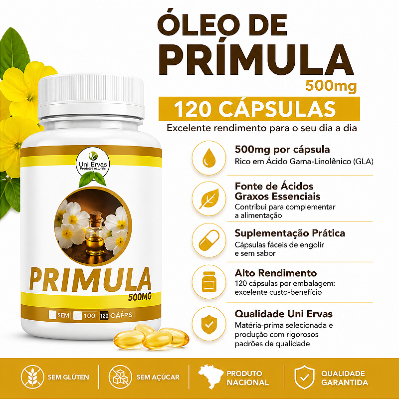 Oleo de Primula 120 Capsulas 500mg