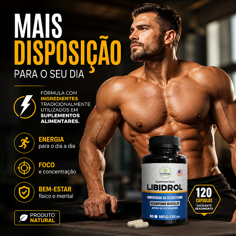 Libidrol 120 Cápsulas Maca Peruana Ginseng Guaraná