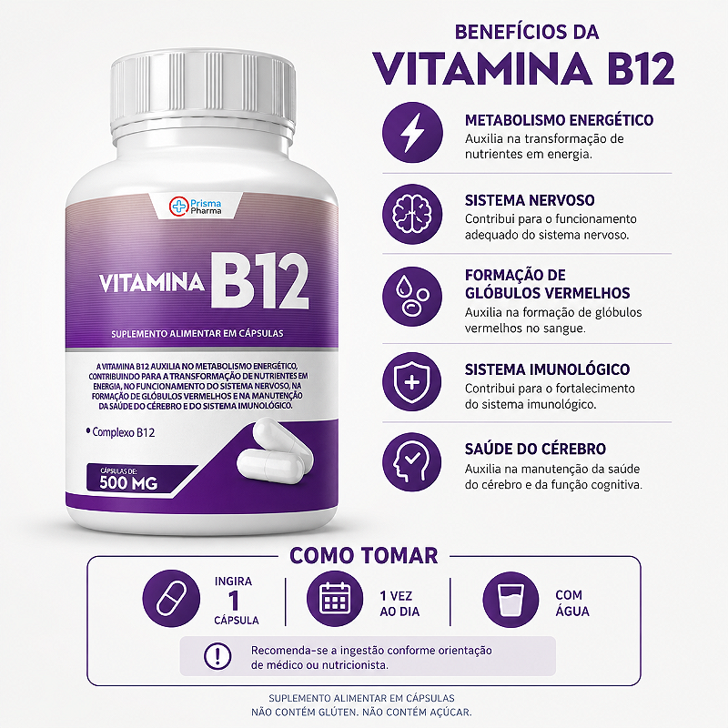 Vitamina B12 - 60 Capsulas - Nativ