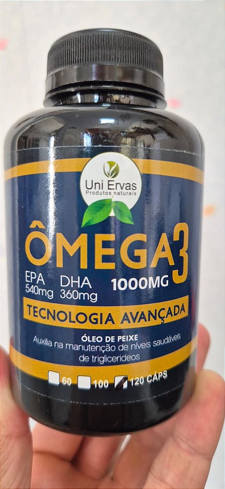 ÔMEGA 3 UNI ERVAS PREMIUM – Alta Concentração (540mg EPA / 360mg DHA) - 120 Cáps