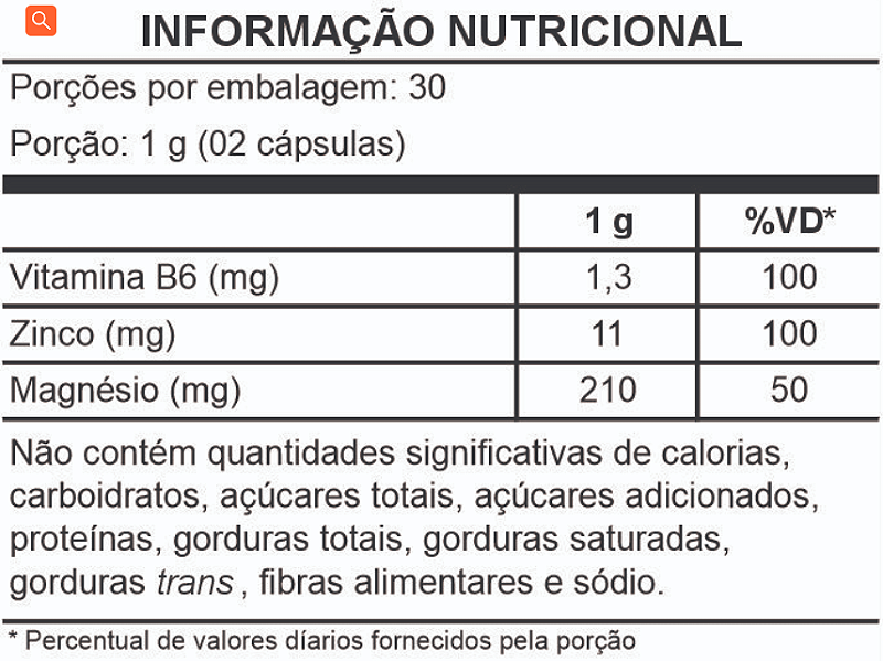 Zma Zinco Magnésio Vitamina B6 500 Mg 60 Caps New Four