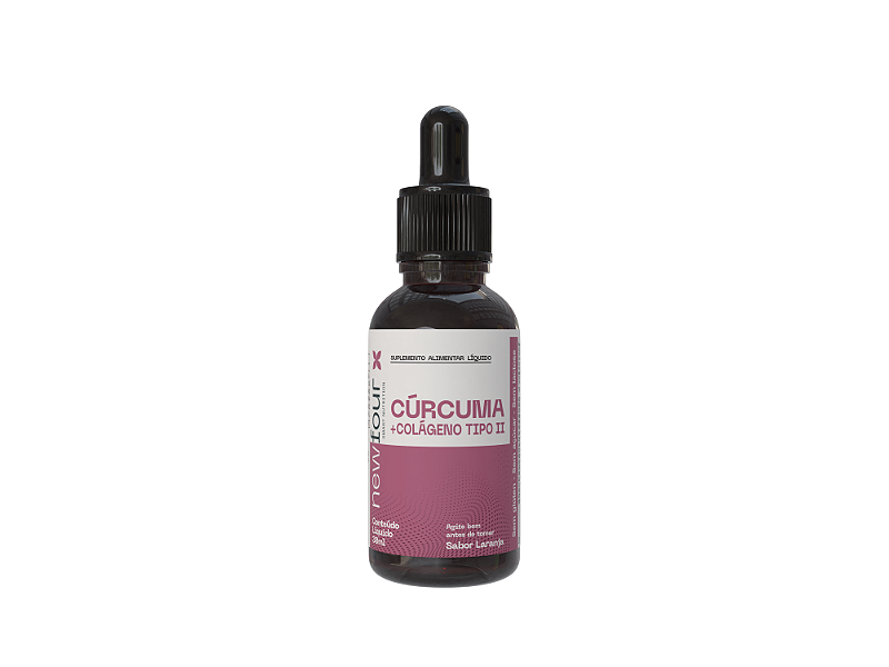 Cúrcuma + Colágeno Tipo II  30ml Articulações Mobilidade