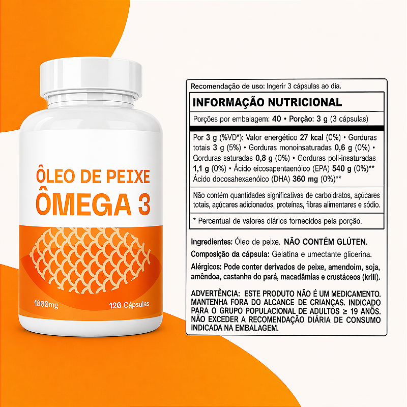 Ômega 3 Newfour 1000 Mg 120 Cápsulas Óleo de Peixe Original