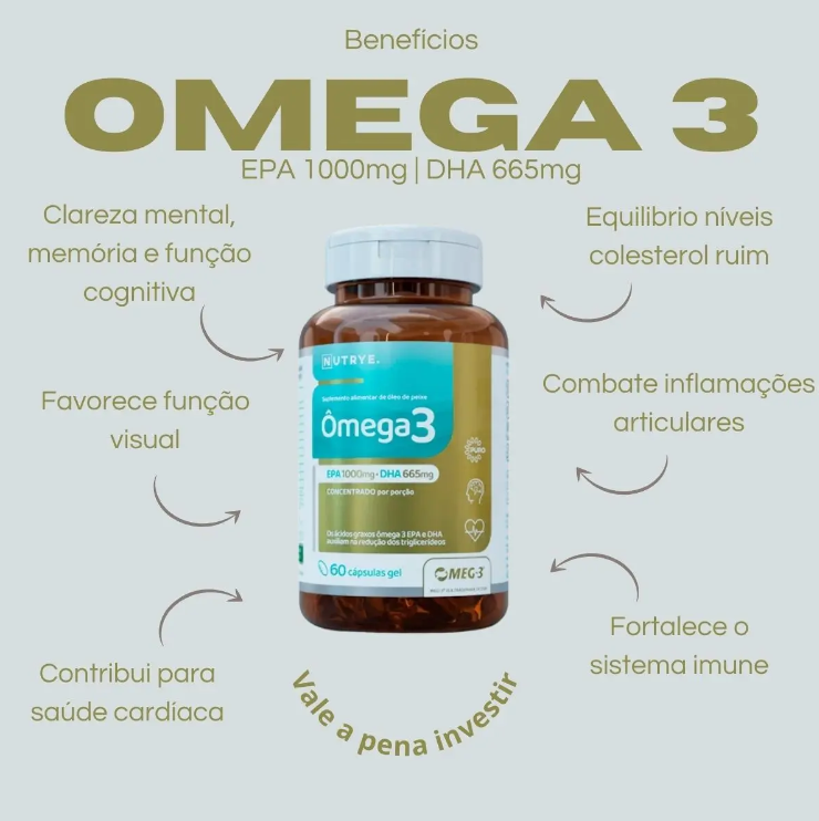 Omega 3 Oleo de Peixe Epa 1000 Mg Dha 665 60 Cápsulas Meg 3