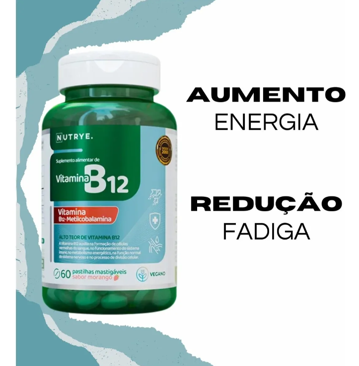 B12 Metilcobalamina . 60 Comprimidos Mastigaveis Sabor Morango