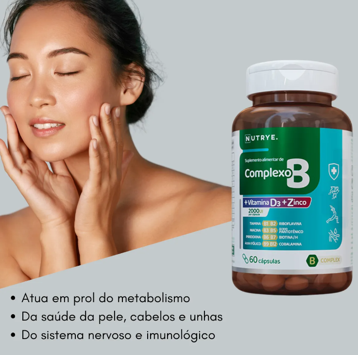 Complexo B + Zinco + Vitamina D3 . 60 capsulas