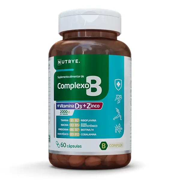 Complexo B + Zinco + Vitamina D3 . 60 capsulas