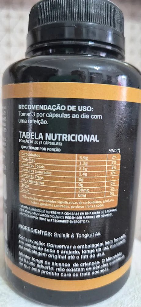Shilajit & Tongkat Ali 500mg 120 Capsulas Uniervas Sem Sabor