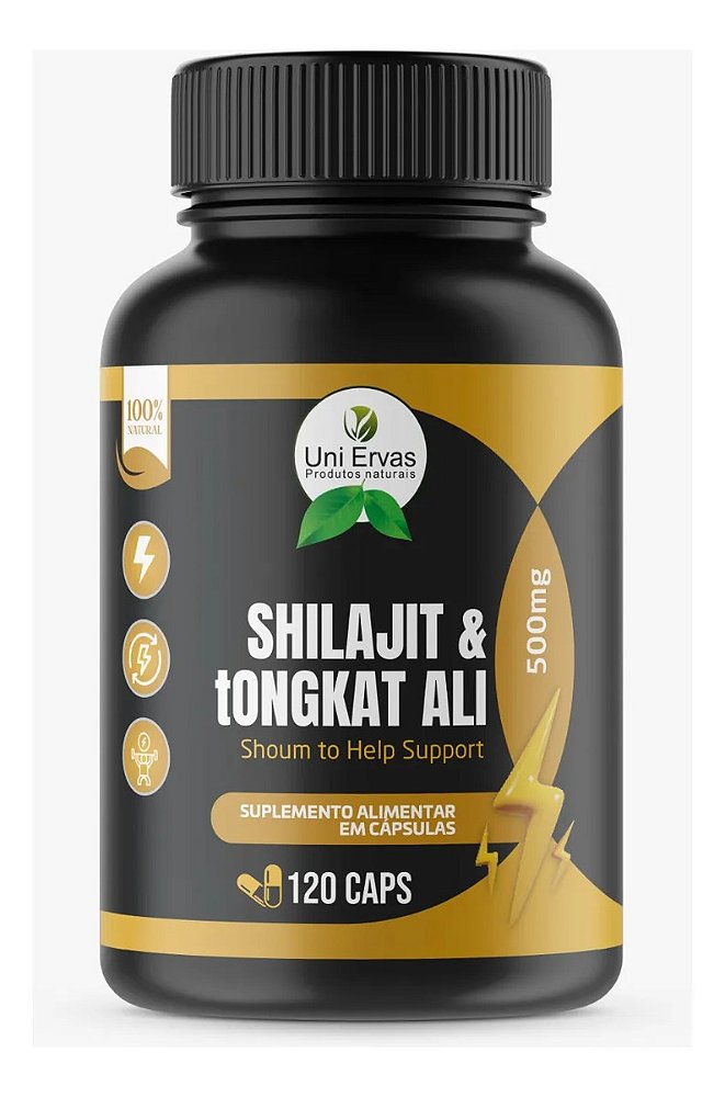 Shilajit & Tongkat Ali 500mg 120 Capsulas Uniervas Sem Sabor
