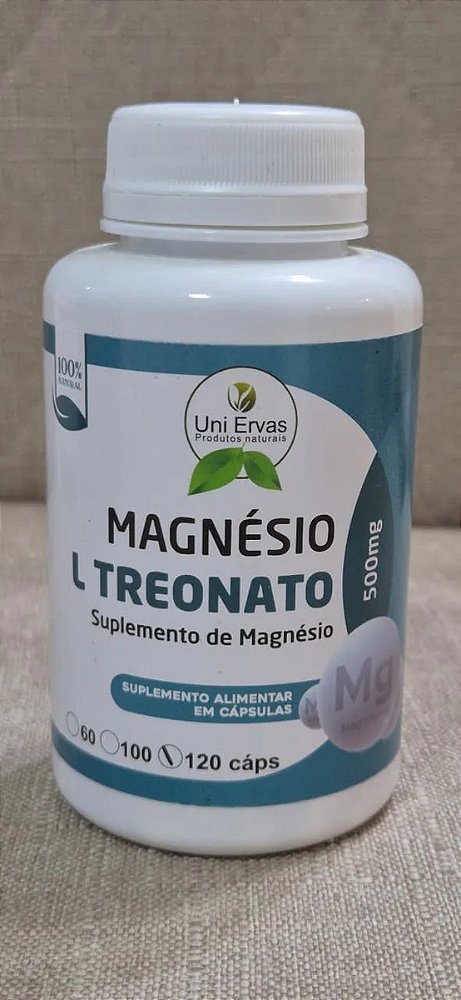 Magnésio L-treonato - 120 Cáps 500mg Absorção Máxima Sem Sabor