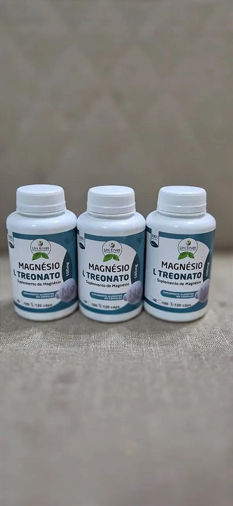 Magnésio L-treonato - 120 Cáps 500mg Absorção Máxima Sem Sabor