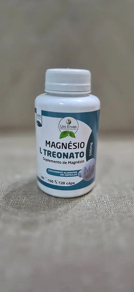 Magnésio L-treonato - 120 Cáps 500mg Absorção Máxima Sem Sabor