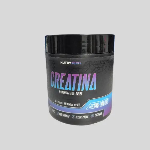 Creatina Pura Monohidratada Nutrytech Em Pó 300g Para Treino Sem Sabor