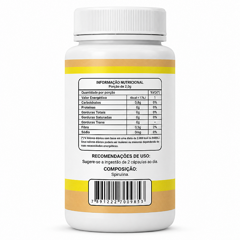 Spirulina 500mg 120 Cápsulas