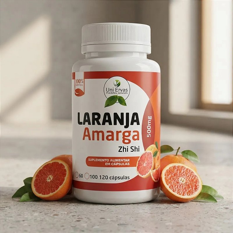 Laranja Amarga Zhi Shi 120 Cápsulas 500mg Sem Sabor