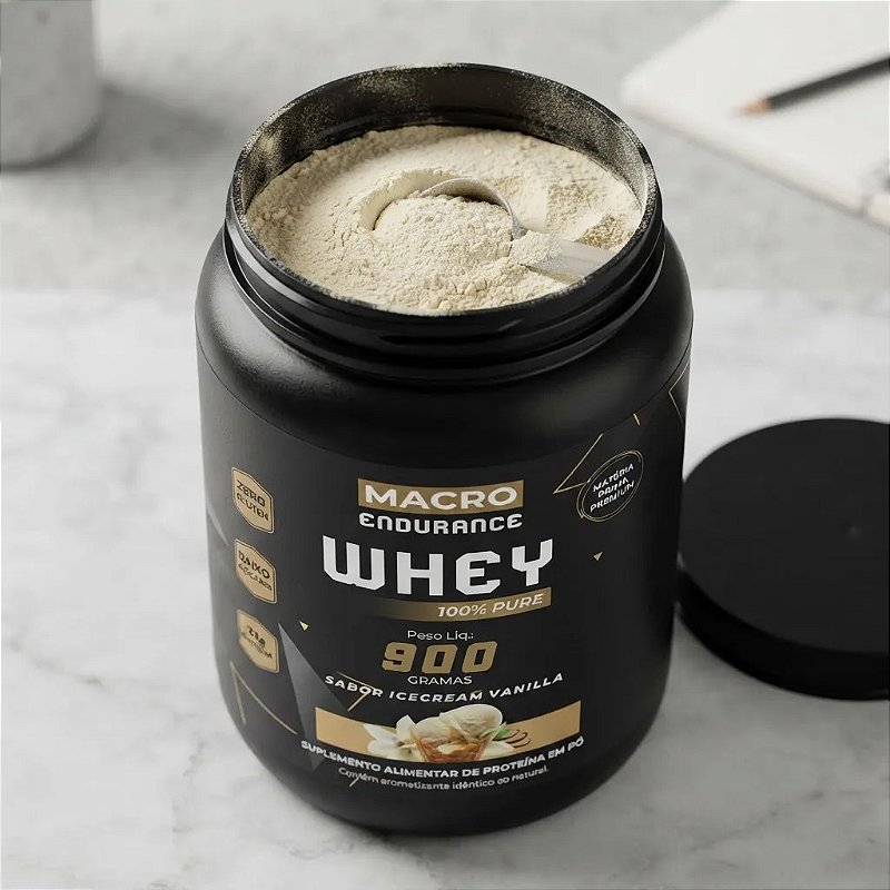 Whey Protein 100% Pure 900g Sabor Icecream Vanilla Baunilha Baunilha