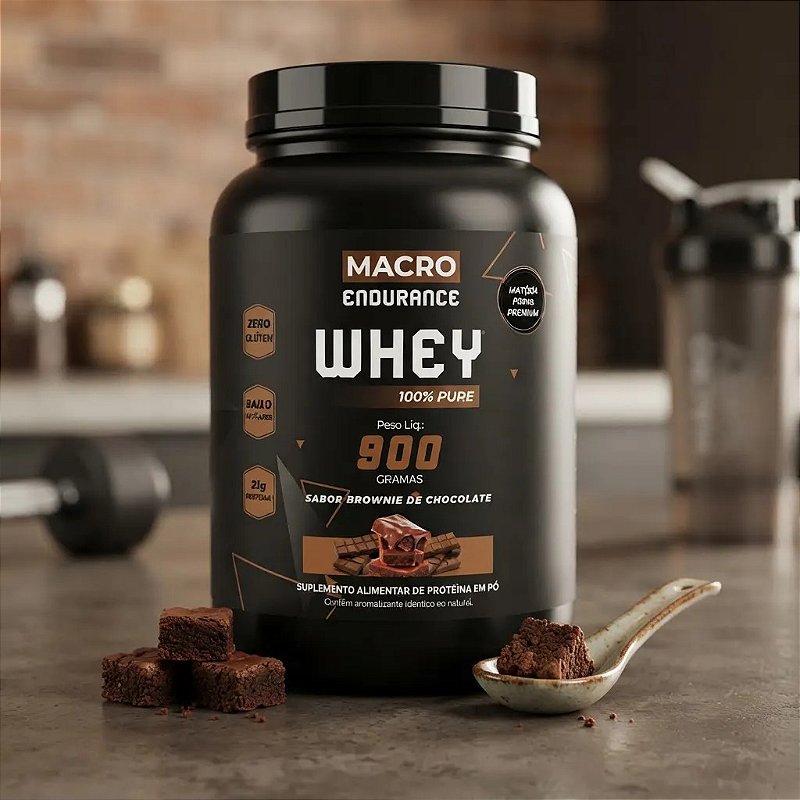 Whey Protein 100% Pure 900g Sabor Brownie De Chocolate Chocolate