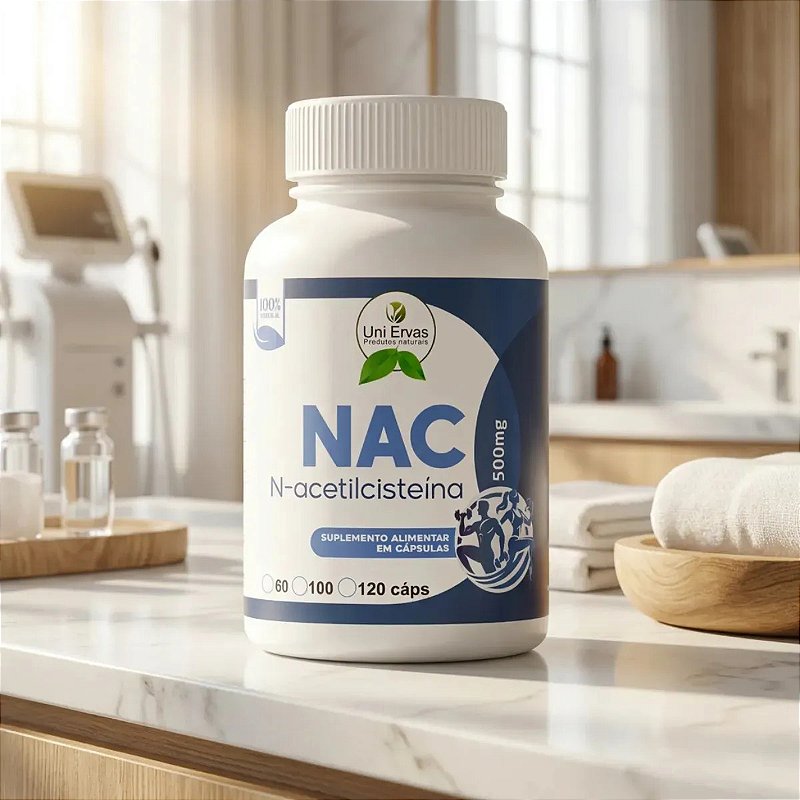 N-acetilcisteína Nac 500 Mg 120 Cápsulas Sem Sabor Sem Sabor