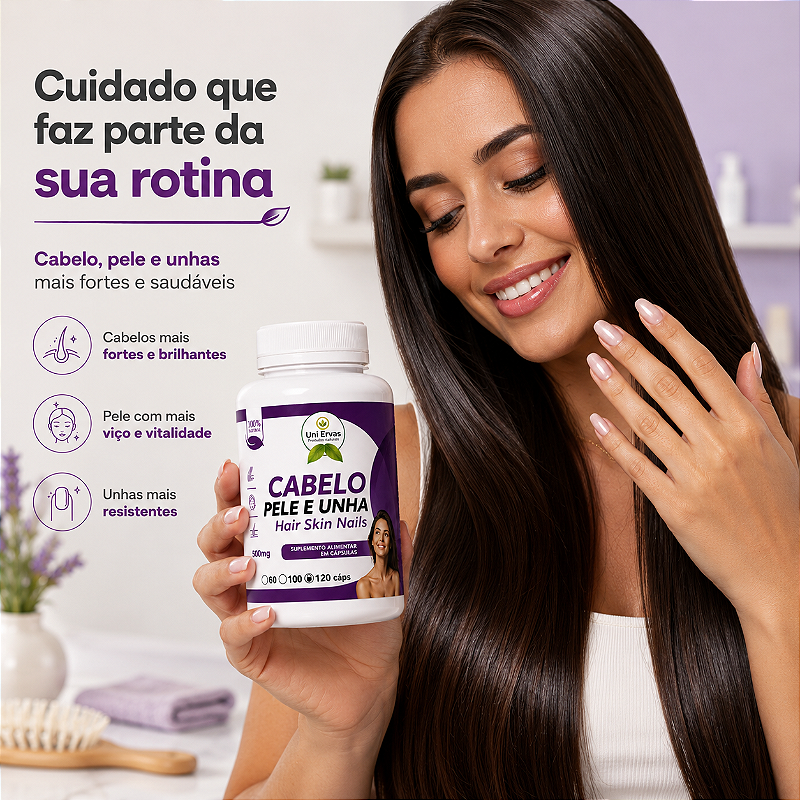 Cabelo Pele e Unha 500mg 120 Cápsulas