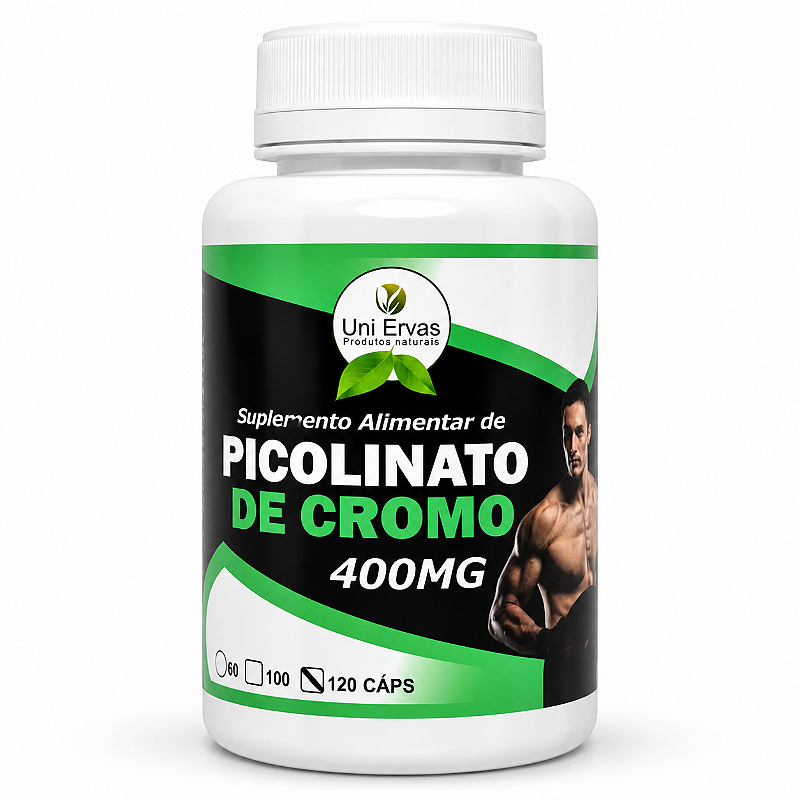 Picolinato de Cromo 400mg 120 Cápsulas