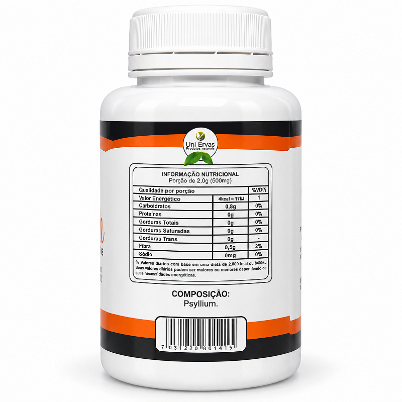 Psyllium Plantago Ovatae 500mg 120 Cápsulas