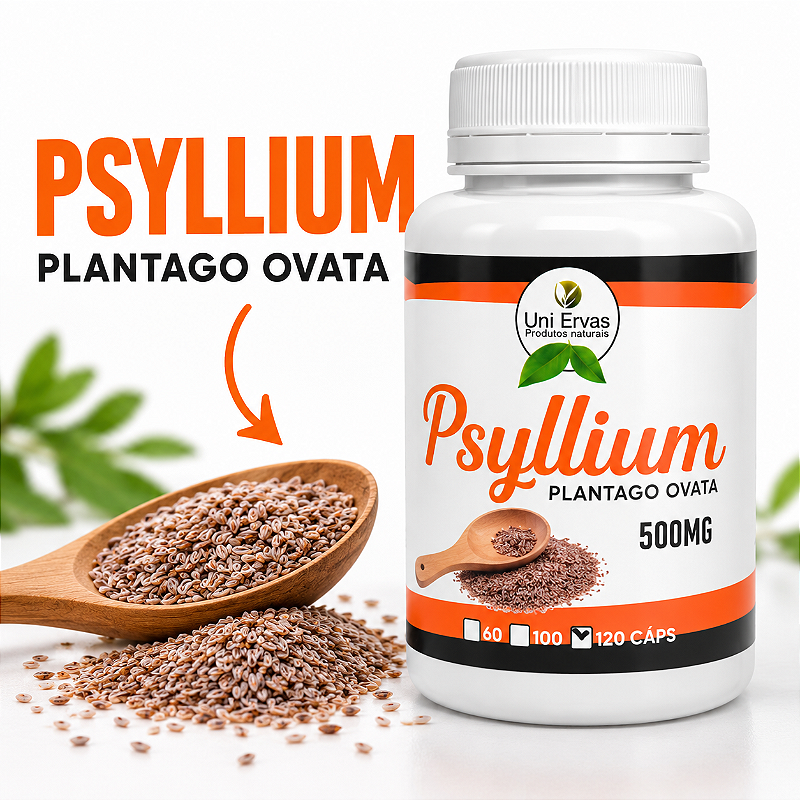 Psyllium Plantago Ovatae 500mg 120 Cápsulas